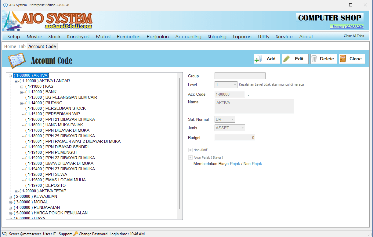 Account Code AIO System