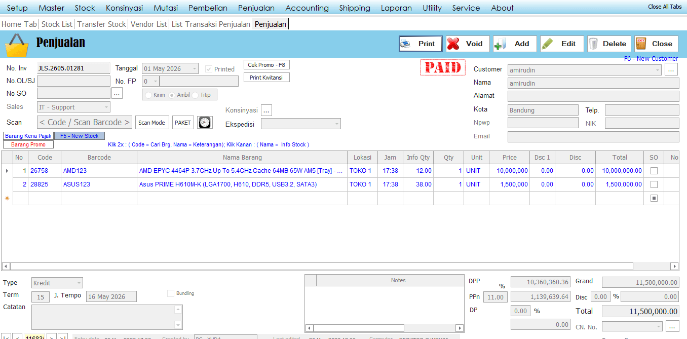 Penjualan AIO System
