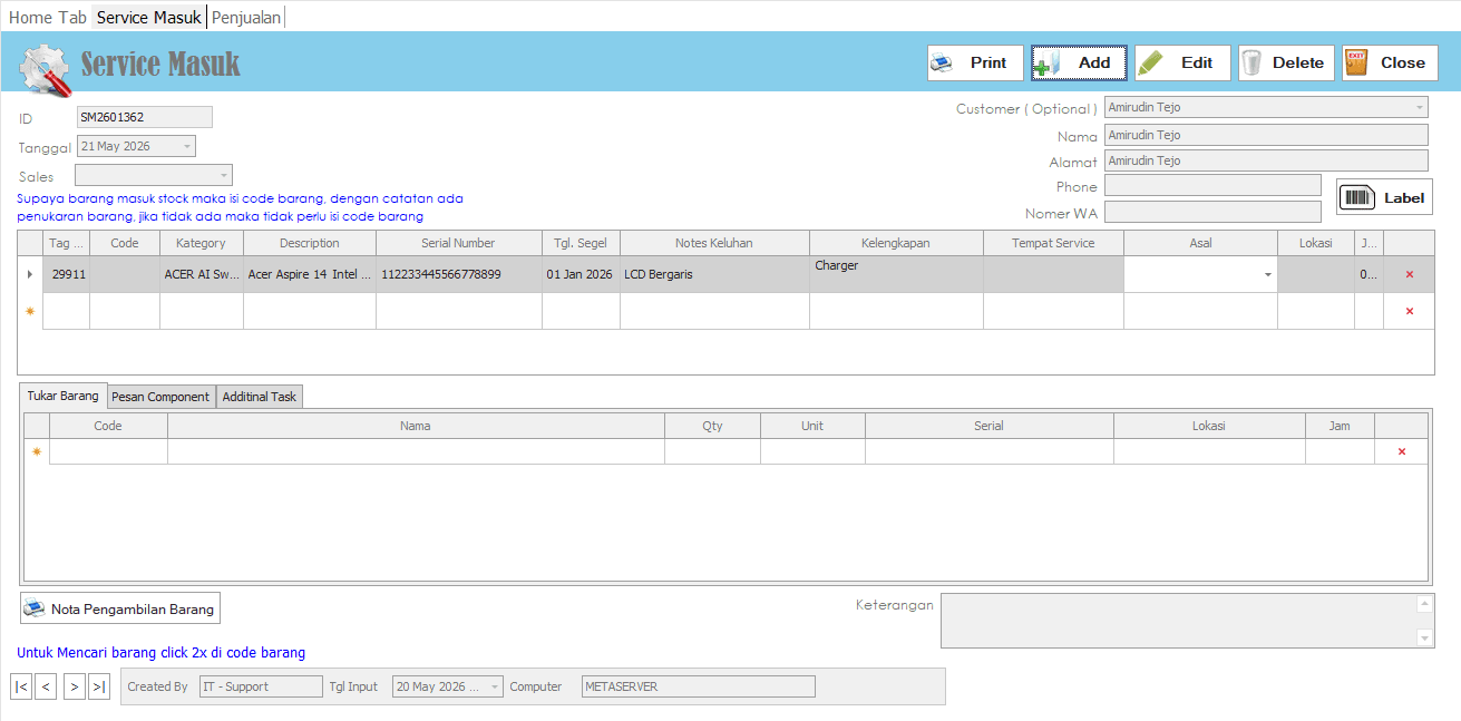 Service AIO System